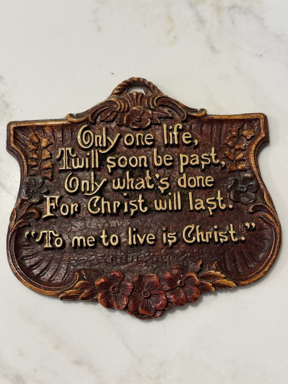 Vintage Prayer Wall Hanging Plaque Sign 1950 60’s Farmhouse